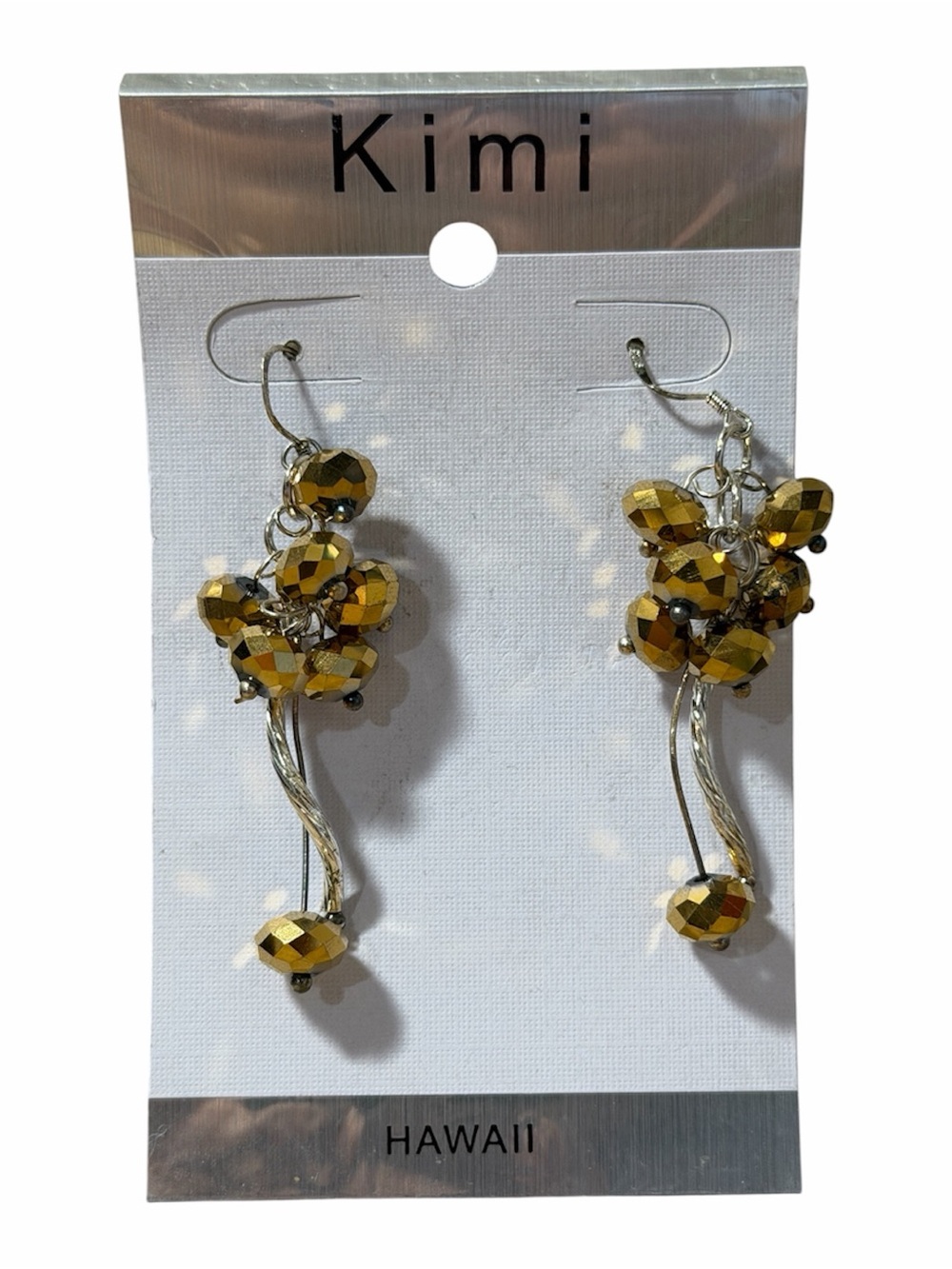 Kimi Gold Faceted Cluster Drop Earrings
